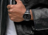 Buy Shop Fossil Grant Chronograph Black Dial Black Leather Strap Watch for Men - FS5132 USA Online