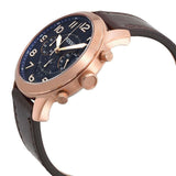 Buy Shop Fossil Pilot 54 Chronograph Blue Dial Brown Leather Strap Watch for Men - FS5204 USA Online