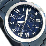 Buy Shop Fossil Grant Chronograph Blue Dial Blue Steel Strap Watch for Men - FS5230 USA Online