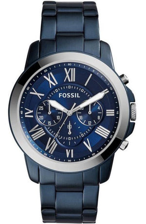 Buy Shop Fossil Grant Chronograph Blue Dial Blue Steel Strap Watch for Men - FS5230 USA Online