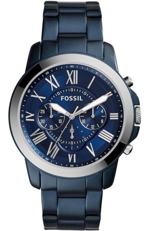 Buy Shop Fossil Grant Chronograph Blue Dial Blue Steel Strap Watch for Men - FS5230 USA Online