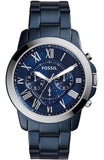 Buy Shop Fossil Grant Chronograph Blue Dial Blue Steel Strap Watch for Men - FS5230 USA Online