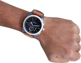 Buy Shop Fossil Machine Chronograph Blue Dial Brown Leather Strap Watch for Men - FS5232 USA Online