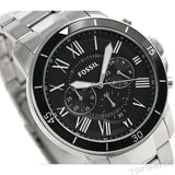 Buy Shop Fossil Grant Sport Chronograph Black Dial Silver Steel Strap Watch for Men - FS5236 USA Online