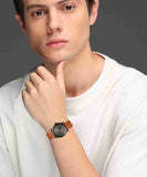Buy Shop Fossil Commuter Three Hand Date Black Dial Brown Leather Strap Watch for Men - FS5276 USA Online