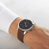 Buy Shop Fossil Townsman Chronograph Black Dial Brown Leather Strap Watch for Men - FS5280 USA Online