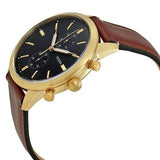 Buy Shop Fossil Townsman Chronograph Black Dial Brown Leather Strap Watch for Men - FS5338 USA Online