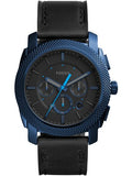 Buy Shop Fossil Machine Chronograph Black Dial Black Leather Strap Watch for Men - FS5361 USA Online
