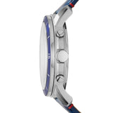 Buy Shop Fossil Grant Chronograph Blue Dial Blue Leather Strap Watch for Men - FS5373 USA Online