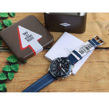 Buy Shop Fossil Grant Chronograph Blue Dial Blue Leather Strap Watch for Men - FS5373 USA Online