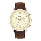 Buy Shop Fossil Neutra Chronograph White Dial Brown Leather Strap Watch for Men - FS5380 USA Online
