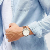 Buy Shop Fossil Neutra Chronograph White Dial Brown Leather Strap Watch for Men - FS5380 USA Online