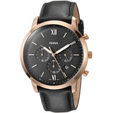 Buy Shop Fossil Neutra Chronograph Black Dial Black Leather Strap Watch for Men - FS5381 USA Online