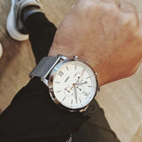 Buy Shop Fossil Neutra Chronograph White Dial Silver Mesh Bracelet Watch for Men - FS5382 USA Online