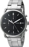 Buy Shop Fossil The Commuter Black Dial Silver Steel Strap Watch for Men - FS5399 USA Online
