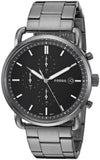 Buy Shop Fossil The Commuter Black Dial Grey Steel Strap Watch for Men - FS5400 USA Online