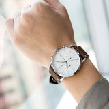 Buy Shop Fossil The Commuter White Dial Brown Leather Strap Watch for Men - FS5402 USA Online