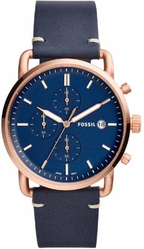 Buy Shop Fossil The Commuter Blue Dial Blue Leather Strap Watch for Men - FS5404 USA Online