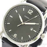 Buy Shop Fossil The Commuter Black Dial Black Leather Strap Watch for Men - FS5406 USA Online