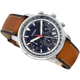 Buy Shop Fossil Goodwin Chronograph Blue Dial Brown Leather Strap Watch for Men - FS5414 USA Online