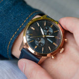 Buy Shop Fossil Townsman Chronograph Blue Dial Blue Leather Strap Watch for Men - FS5436 USA Online
