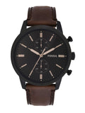 Buy Shop Fossil Townsman Chronograph Black Dial Brown Leather Strap Watch for Men - FS5437 USA Online