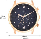 Buy Shop Fossil Neutra Chronograph Blue Dial Blue Leather Strap Watch for Men - FS5454 USA Online