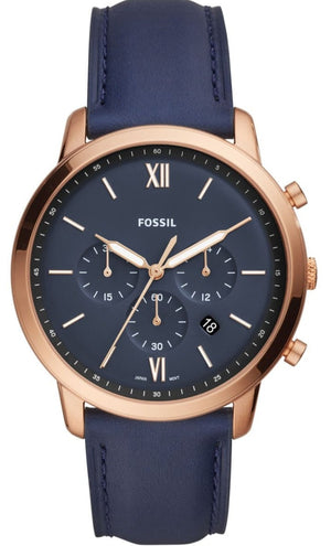 Buy Shop Fossil Neutra Chronograph Blue Dial Blue Leather Strap Watch for Men - FS5454 USA Online