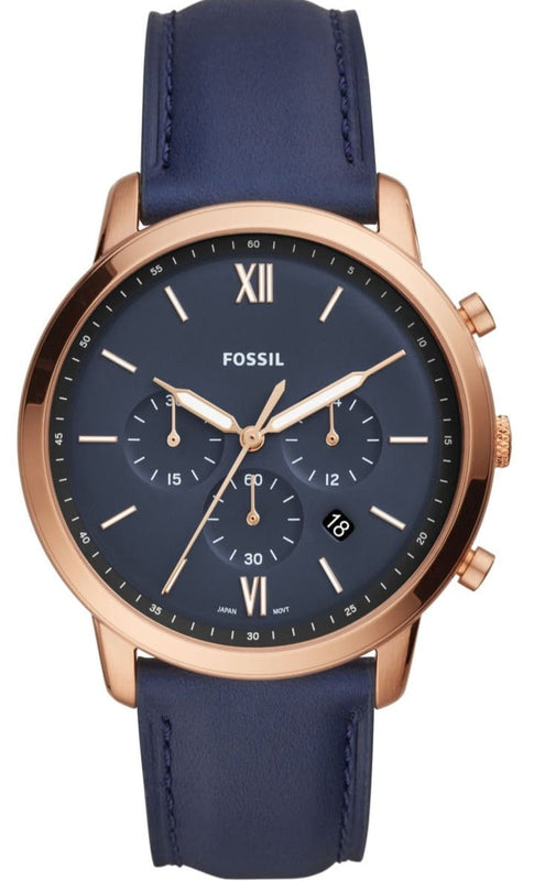 Buy Shop Fossil Neutra Chronograph Blue Dial Blue Leather Strap Watch for Men - FS5454 USA Online