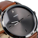 Buy Shop Fossil The Minimalist 3H Grey Dial Brown Leather Strap Watch for Men - FS5479 USA Online