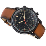 Buy Shop Fossil Goodwin Luggage Chronograph Black Dial Brown Leather Strap Watch for Men - FS5501 USA Online