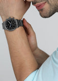 Buy Shop Fossil Goodwin Chrono Analog Black Dial Grey Steel Strap Watch for Men - FS5518 USA Online