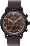 Buy Shop Fossil Goodwin Chronograph Brown Dial Brown Leather Strap Watch for Men - FS5529 USA Online