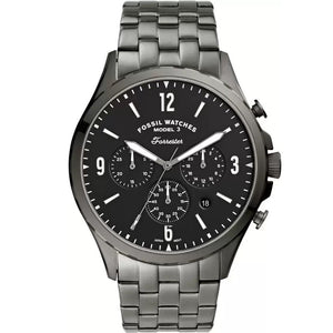 Buy Shop Fossil Forrester Chronograph Black Dial Grey Steel Strap Watch for Men - FS5606 USA Online