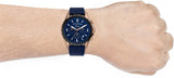 Buy Shop Fossil Forrester Chronograph Blue Dial Blue Leather Strap Watch for Men - FS5814 USA Online