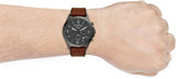 Buy Shop Fossil Forrester Chronograph Grey Dial Brown Leather Strap Watch for Men - FS5815 USA Online