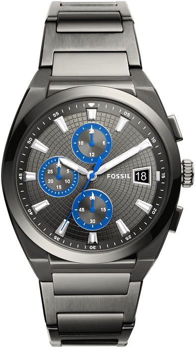 Buy Shop Fossil Everett Chronograph Grey Dial Grey Steel Strap Watch for Men - FS5830 USA Online