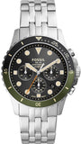Buy Shop Fossil FB-01 Chronograph Black Dial Silver Steel Strap Watch for Men - FS5864 USA Online