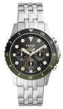Buy Shop Fossil FB-01 Chronograph Black Dial Silver Steel Strap Watch for Men - FS5864 USA Online