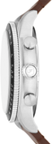 Buy Shop Fossil Sport Tourer Chronograph White Dial Brown Leather Strap Watch for Men - FS6042 USA Online