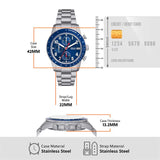 Buy Shop Fossil Sport Tourer Chronograph Blue Dial Silver Steel Strap Watch for Men - FS6047 USA Online