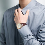 Buy Shop Tissot Le Locle Powermatic 80 Silver Dial Brown Leather Strap Watch For Men - T006.407.36.033.00 USA Online