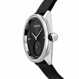 Calvin Klein Accent Black Dial Black Leather Strap Watch for Women - K2Y231C3