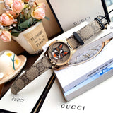 Buy Shop Gucci G-Timeless Brown Dial Brown Leather Strap Unisex Watch - YA1264057 USA Online