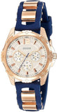 Buy Shop Guess Interpid White & Rose Gold Dial Blue Silicone Strap Watch For Women - W0325L8 USA Online