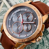 Buy Shop Michael Kors Ryker Analog Gray Dial Brown Leather Strap Watch For Men - MK8519 USA Online