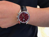 Buy Shop Tag Heuer Carrera Automatic Chronograph Red Dial Black Leather Strap Watch for Men - CBK221G.FC6479 USA Online