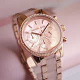 Buy Shop Michael Kors Ritz Chronograph Mother of Pearl White Dial Two Tone Steel Strap Watch For Women - MK6769 USA Online