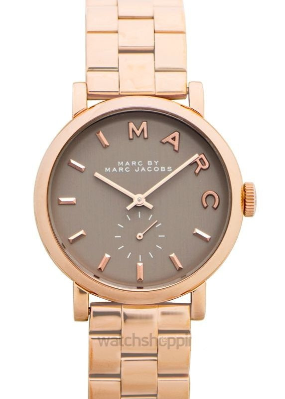 Buy Shop Marc Jacobs Baker Brown Dial Rose Gold Steel Strap Watch for Women - MBM8632 USA Online