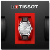Buy Shop Tissot Gentleman Powermatic 80 Silicium Silver Dial Brown Leather Strap Watch For Men - T127.407.16.031.01 USA Online